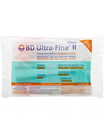 SERINGA BD INS U-FINE 100UI AG 8MM 10X10