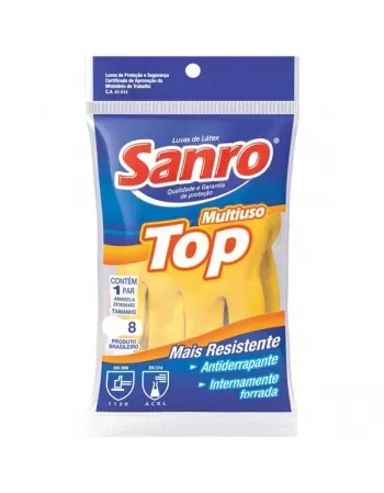 LUVA PROFISSIONAL SANRO AMARELA AD FORR TOP LONGA - P