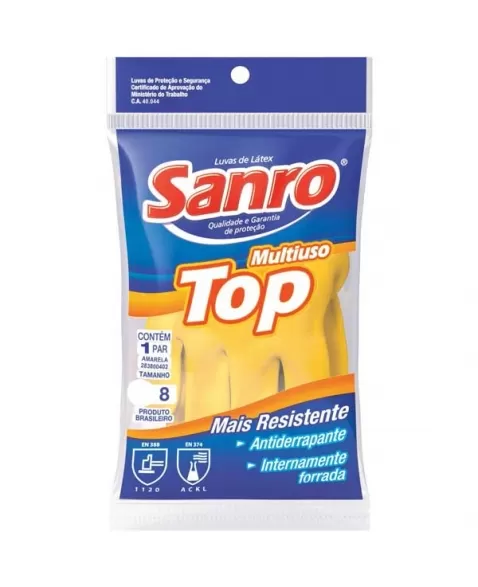 LUVA PROFISSIONAL SANRO AMARELA AD FORR TOP LONGA - P