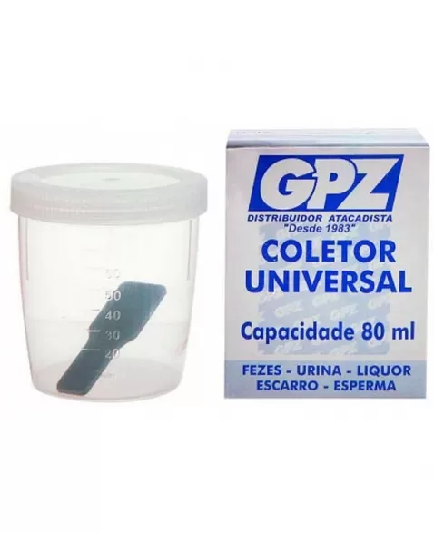 COLETOR UNIVERSAL GPZ C/CAIXA 80ML C/100