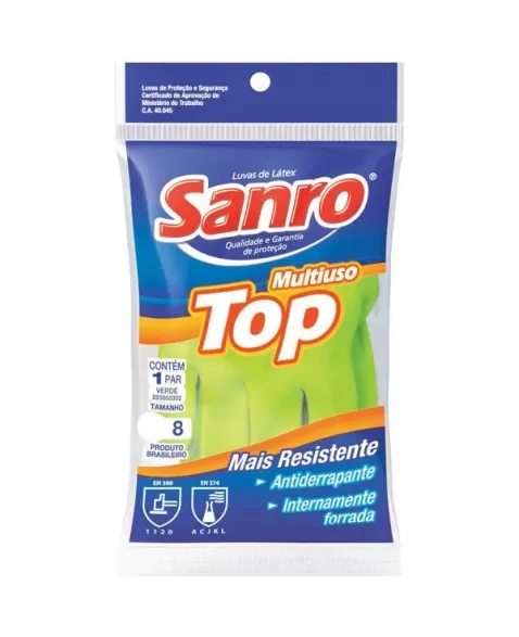 LUVA PROFISSIONAL SANRO VERDE AD FORR TOP LONGA - P