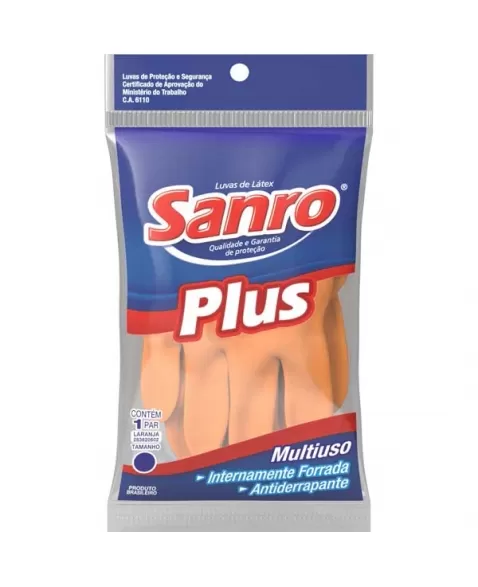 LUVA PROFISSIONAL SANRO LARANJA FORR PLUS - P