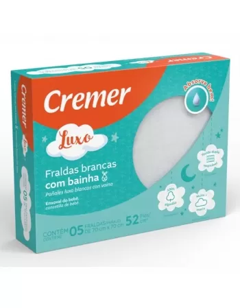 FRALDA LUXO BRANCA C/BAINHA CX 12X5