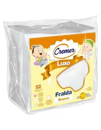 FRALDA LUXO BRANCA 70X70 CX 12X15