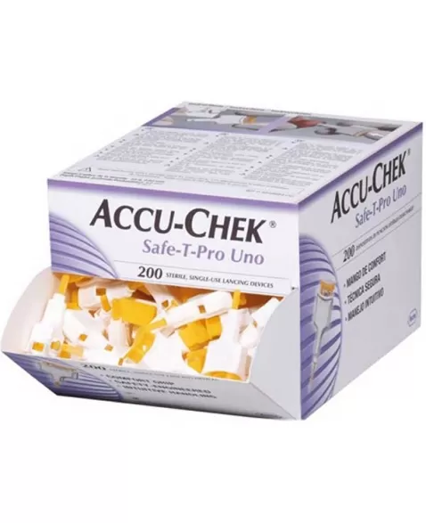 LANCETAS ACCU-CHEK SAFE-T-PRO UNO C/200