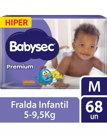 FRALDA BABYSEC PREMIUM HIPER M 2X68