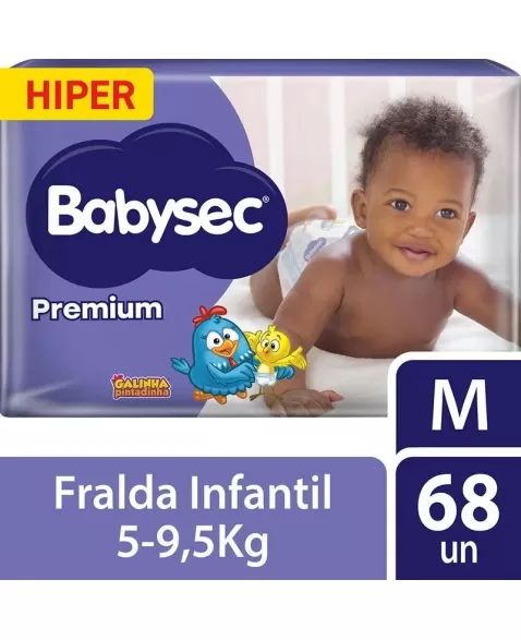 FRALDA BABYSEC PREMIUM HIPER M 2X68
