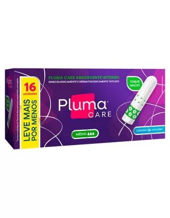 ABSORVENTE INTERNO PLUMA CARE MÉDIO 24 X 16