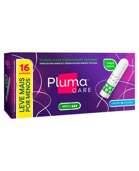 ABSORVENTE INTERNO PLUMA CARE MÉDIO 24 X 16