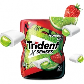 CHICLE TRIDENT GAR XSENSES MORANGO LIMAO 54G
