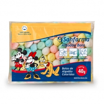 ALGODAO SANFARMA MICKEY BOLA COLORIDO  - 40GR