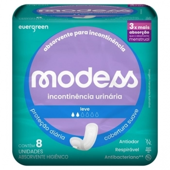 ABSORVENTE MODESS INCONTINÊNCIA LEVE C/8
