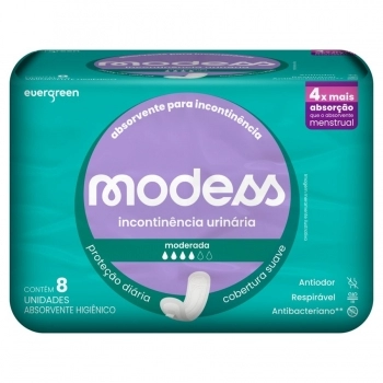 ABSORVENTE MODESS INCONTINÊNCIA MODERADA C/8