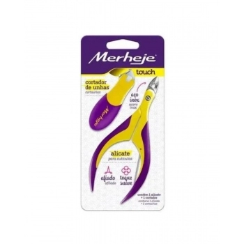 ALICATE TOUCH + CORTADOR AMARELO/VIOLETA