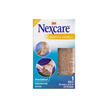 ATADURA ELÁSTICA NEXCARE SEM LATEX - 76MM X 4,5M