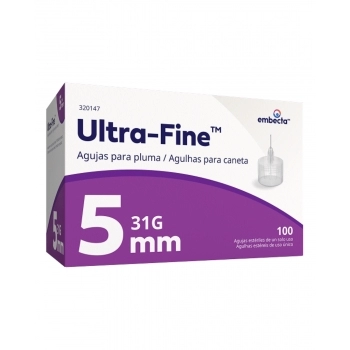 AGULHA EMBECTA P/CANETA ULTRA FINE 5MM C/100