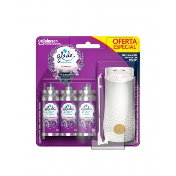 GLADE TOQUE DE FRESCOR KIT 1 AP + 3 ODORIZ DE AMBIENTE LAVANDA 12ML