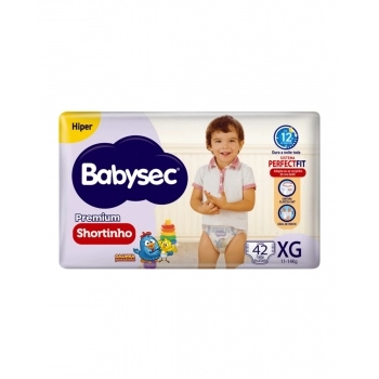 FRALDA BABYSEC PREMIUM SHORTINHO HIPER XG 2X42