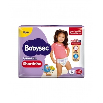 FRALDA BABYSEC PREMIUM SHORTINHO HIPER XXXG 2X32