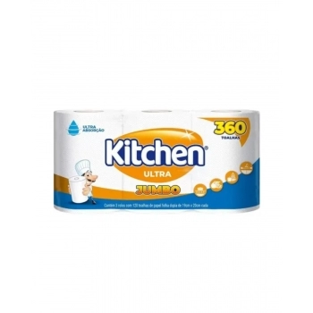 TOALHA DE PAPEL KITCHEN JUMBO 360FLS NOVA