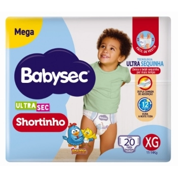 FRALDA BABYSEC ULTRA SHORTINHO MEGA XG C/20 IMP