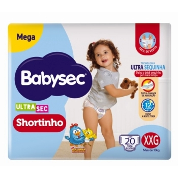 FRALDA BABYSEC ULTRA SHORTINHO MEGA XXG C/ 20 IMP