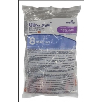 SERINGA EMBECTA INS U-FINE 30UI AG 8MM 10X10