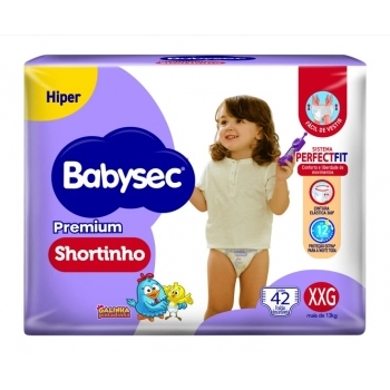 FRALDA BABYSEC PREMIUM SHORTINHO HIPER XXG 2X42