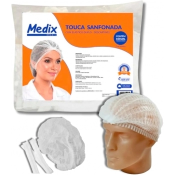 TOUCA SANFONADA MEDIX COM ELASTICO C/100
