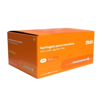 SERINGA MEDIX INS 100UI AG 6MM C/100