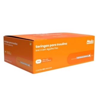 SERINGA MEDIX INS 100UI AG 8MM C/100