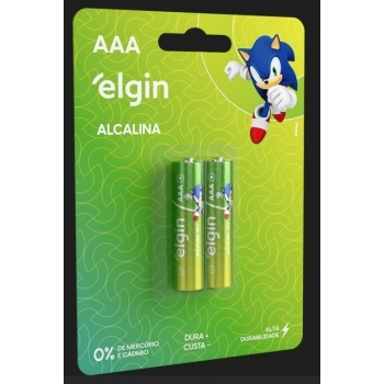 PILHA ALCALINA 1,5V ELGIN (LR03A) AAA CARTELA C/2