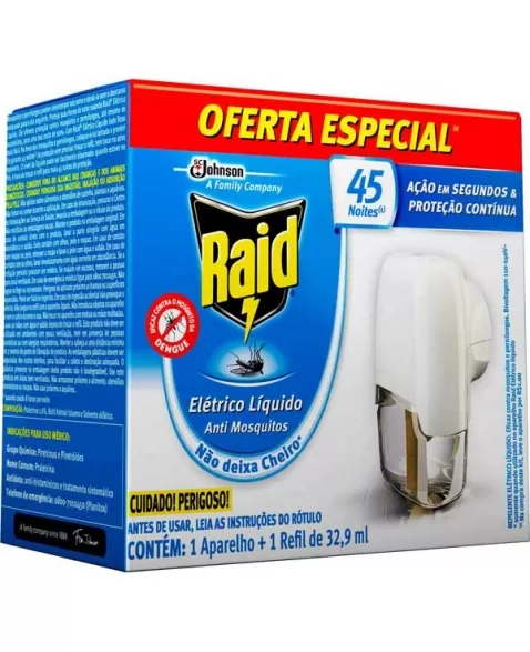 REPELENTE RAID ELET 45N + AP OFERT 32,9ML