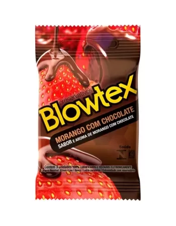PRESERVATIVO BLOWTEX MORANGO C/CHOC 1C/3