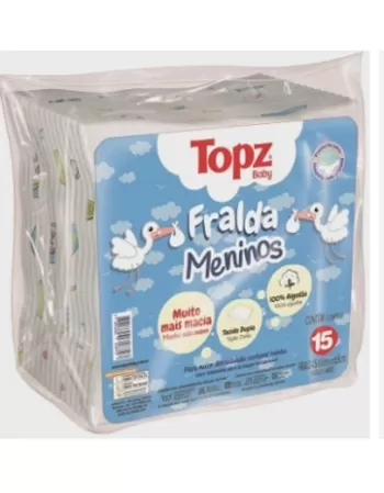 FRALDA TOPZ BABY MASCULINA CX 12X15