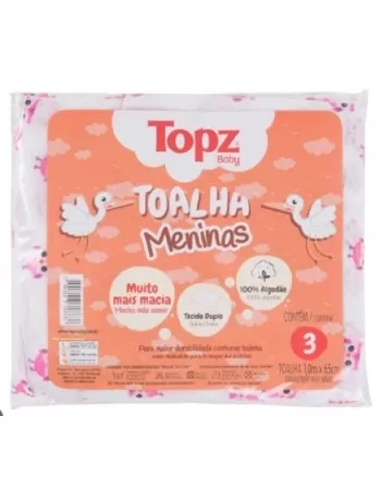 TOALHA TOPZ BABY FEMININA CX 12X3