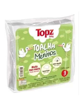 TOALHA TOPZ BABY MASCULINA CX 12X3