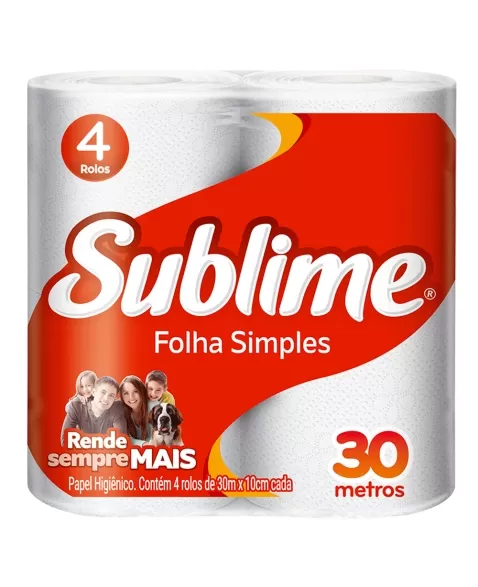 PAPEL HIGIENICO SUBLIME FS 30M - 16X04