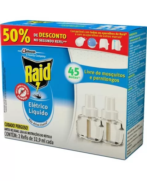 REPELENTE RAID ELET 45N REFIL C/2 UNID