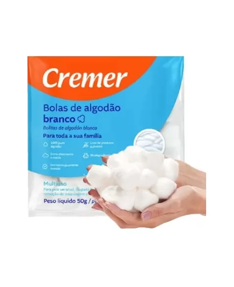 ALGODAO CREMER BOLA BRANCO 50G (NOVO)