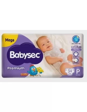 FRALDA BABYSEC PREMIUM MEGA C/34 - P