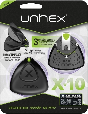 CORTADOR UNHAS UNHEX X10 PRETO