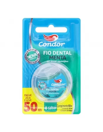 FIO DENTAL CONDOR MENTA LEVE 50 PAGUE 25M