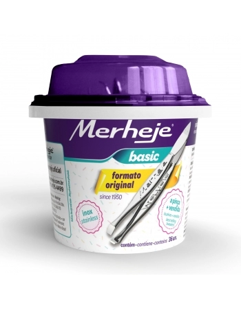 PINÇA DEPILATORIAS MERHE JE BASIC  MINI POTE C/36